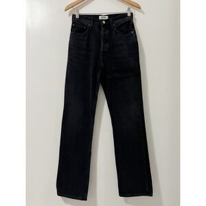 AGOLDE Lana Slice Jean High Rise Straight Leg Black 100% Organic Cotton 25